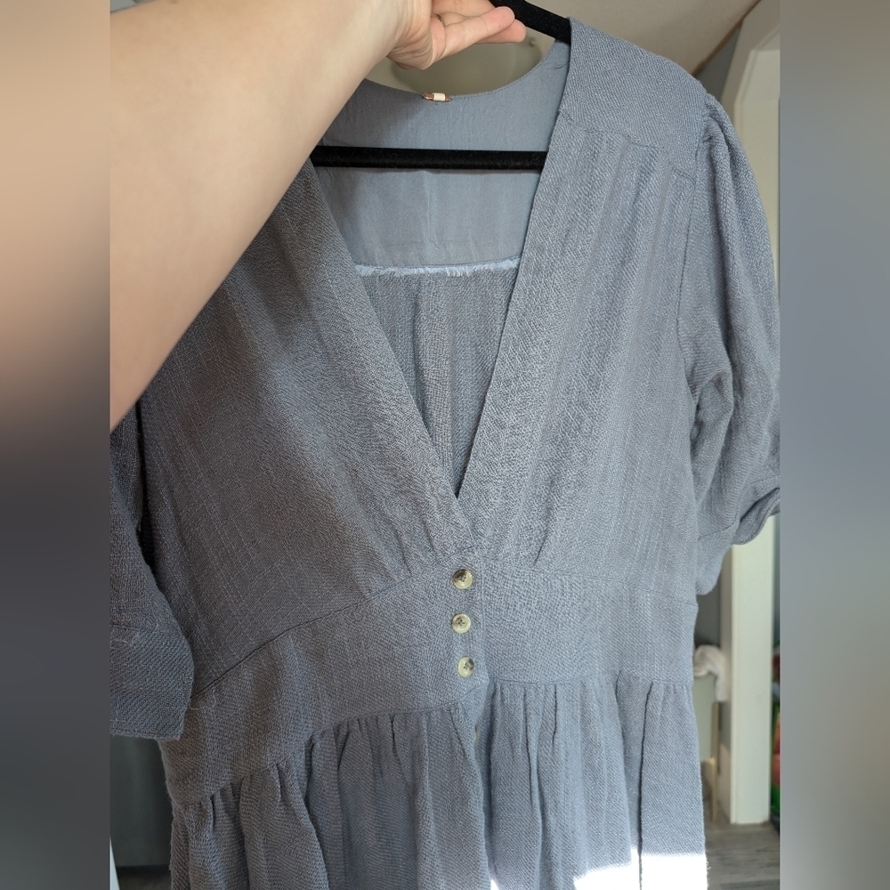 NWT Free People Love of My Life Midi Dress Steel Blue - Picture 5 of 5